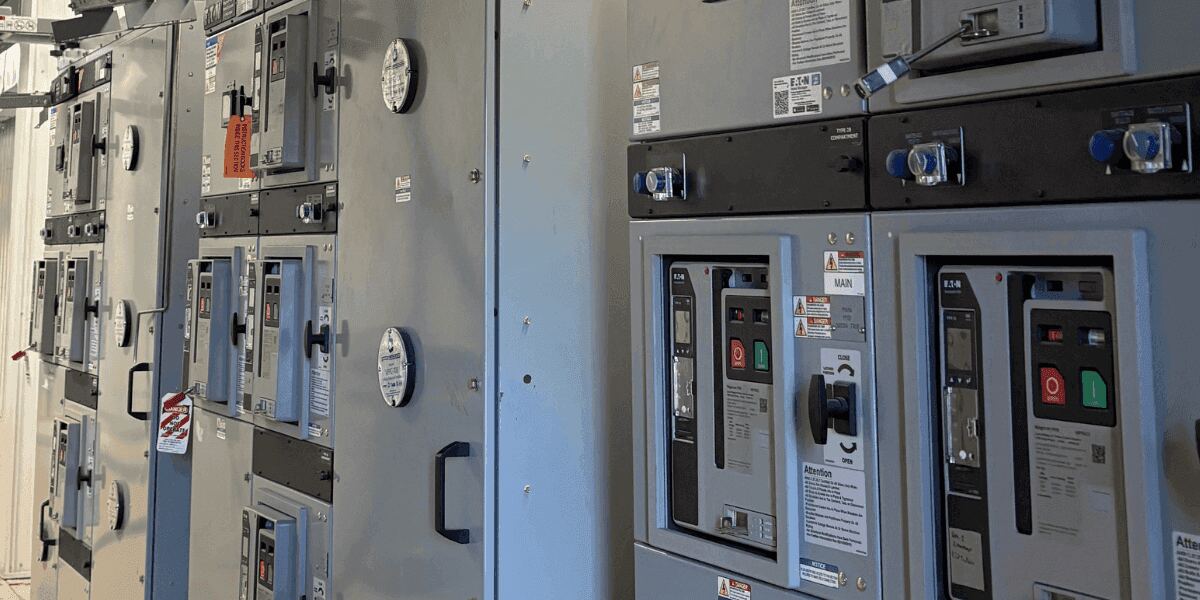 Electrical switchgear and power distribution center installed by Burkes